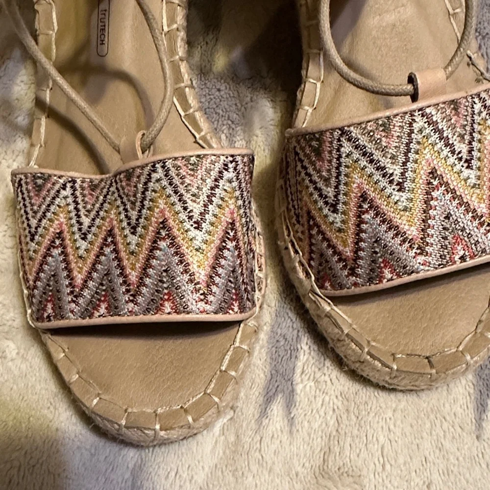 Rockport Beige and Multicolor Espadrille Sandals